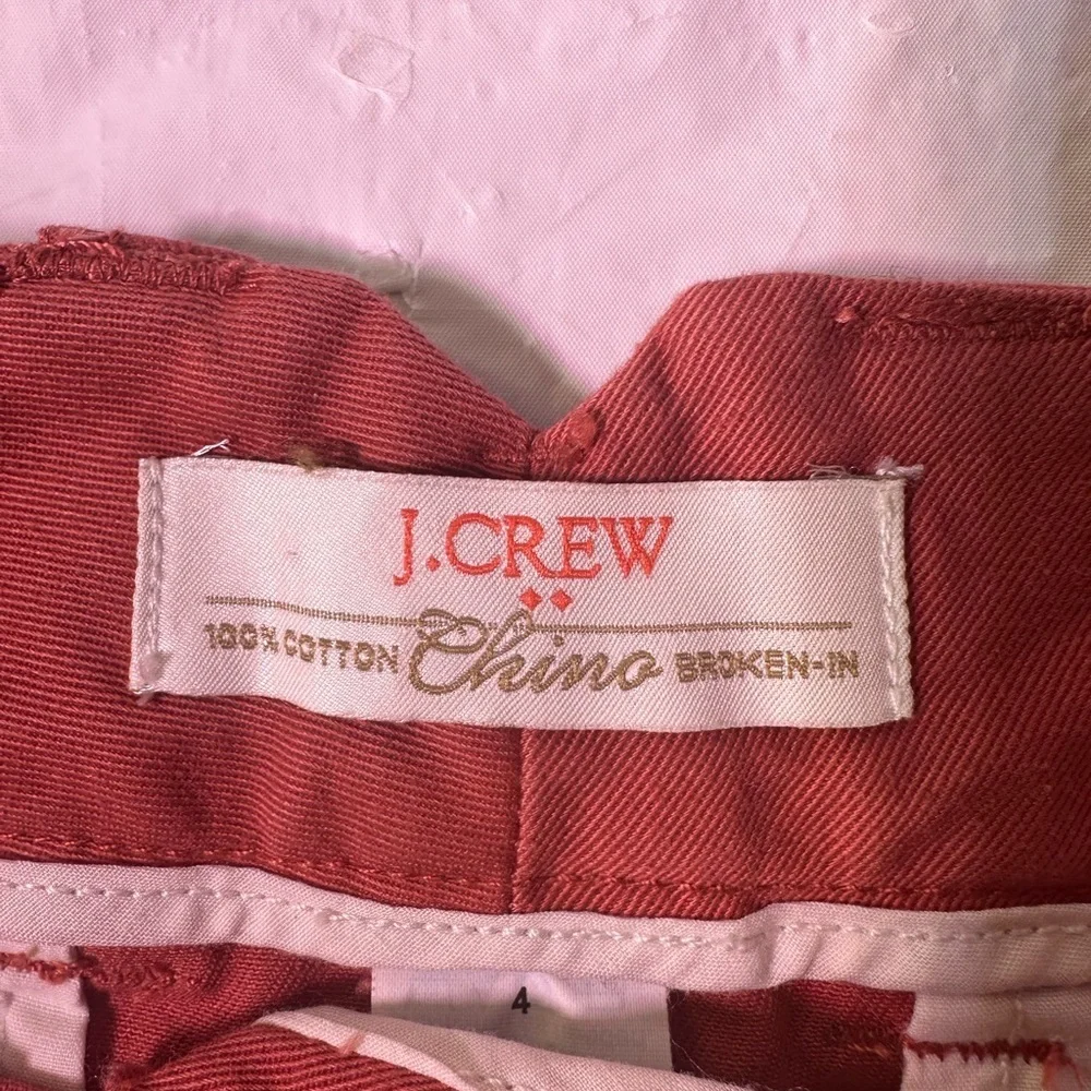 J. Crew Men's Red Chinos with Embroidered Accents